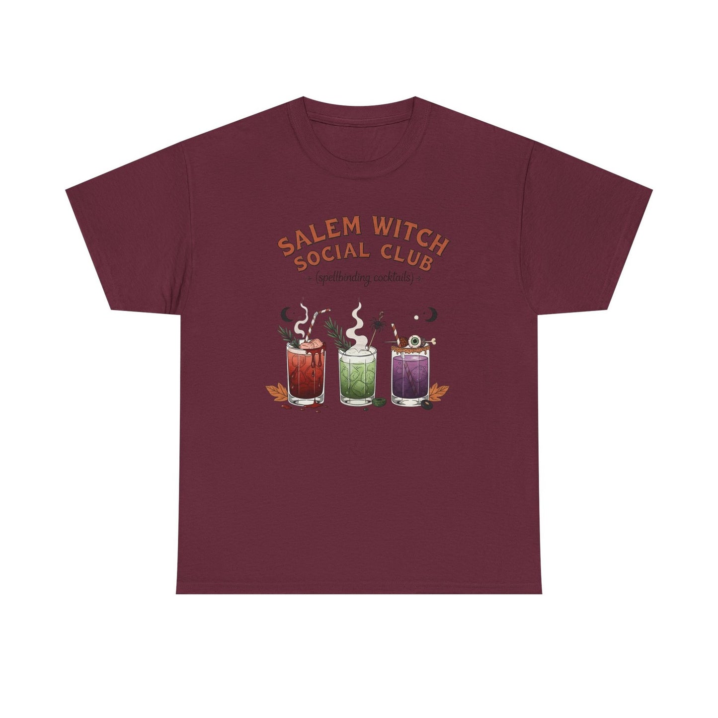 Womans Halloween T Shirt Salem Witch Social Club Top Witchy Fall Spooky Season