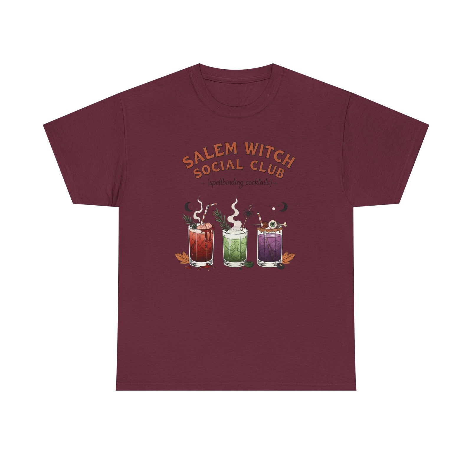 Womans Halloween T Shirt Salem Witch Social Club Top Witchy Fall Spooky Season