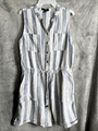 Kelly Reneé Womens Romper Sleeveless Striped Button-Front Romper L