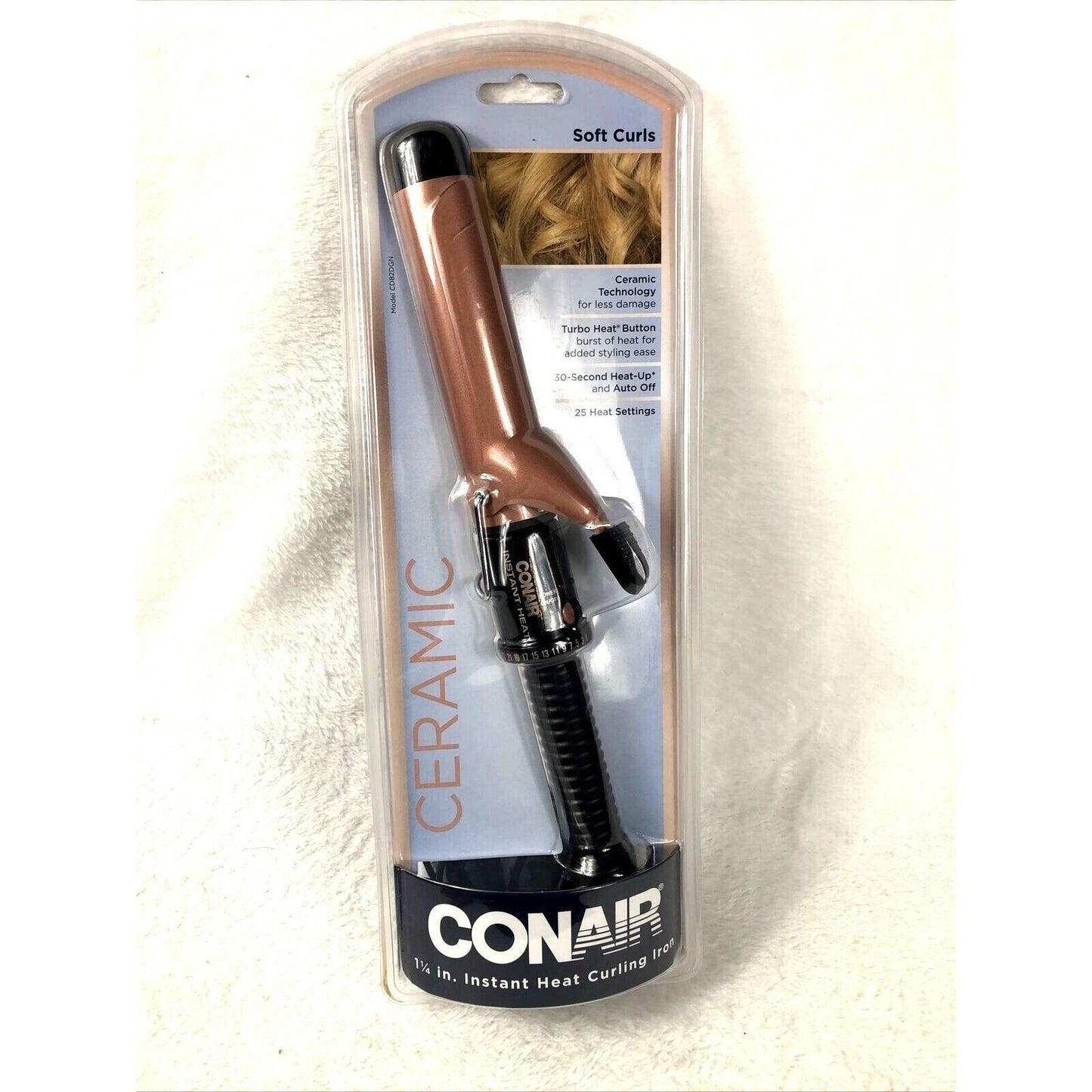 Conair Ceramic Instant Heat 1-1/4 In. Curling Iron~Soft Curls~25 Heat Settings