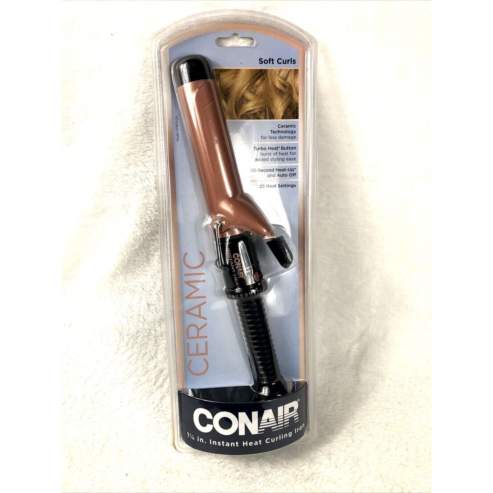 Conair Ceramic Instant Heat 1-1/4 In. Curling Iron~Soft Curls~25 Heat Settings