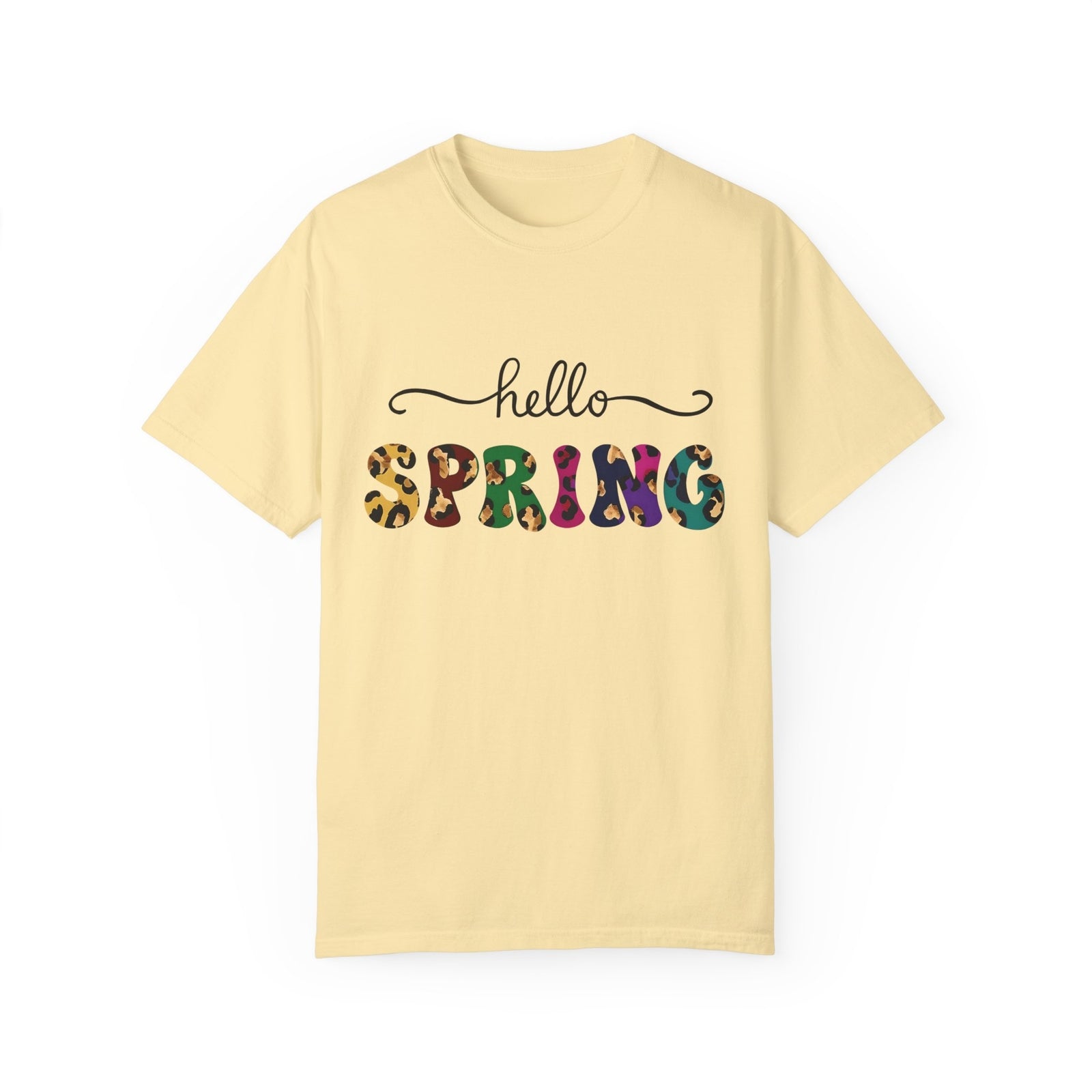 Womans Summer Shirt Hello Spring T-Shirt Pastel Colors Casual Oversized Fit Top