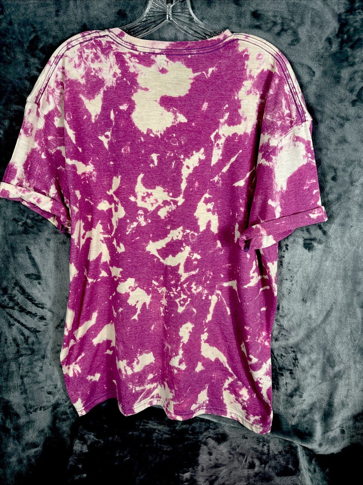 Women’s Shirt Good Vibes Only Tie-Dye Bleached Purple Size Extra Large