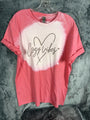 Women’s T-shirt Cozy Vibes Bleached Pink Soft & Comfy Size Adult Large