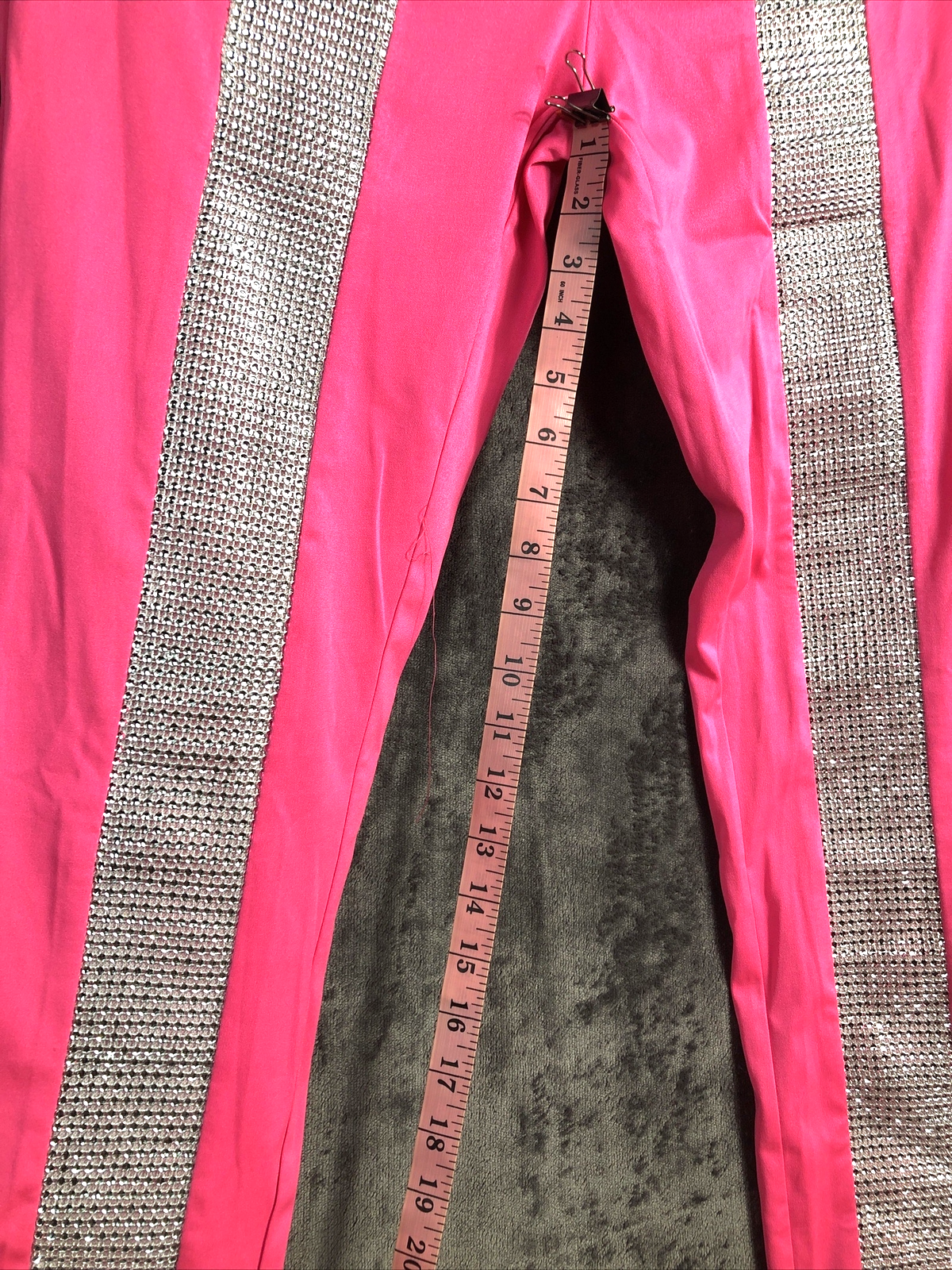 Womans 2 Peace Set Hot Pink Sliver Sparkle Size XL Spandex Club Dance Nitelife