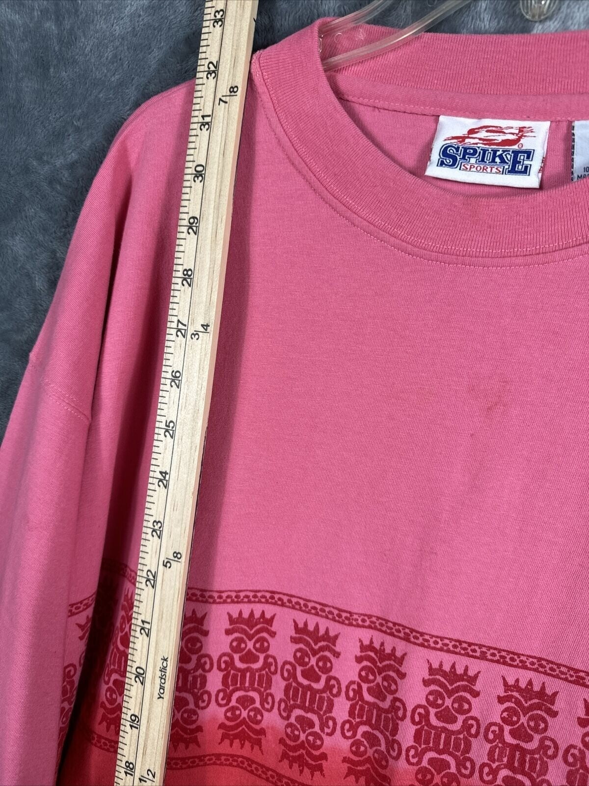Spike Sports XL Pink & Red Ombré T-Shirt With Tribal Print Design Unisex
