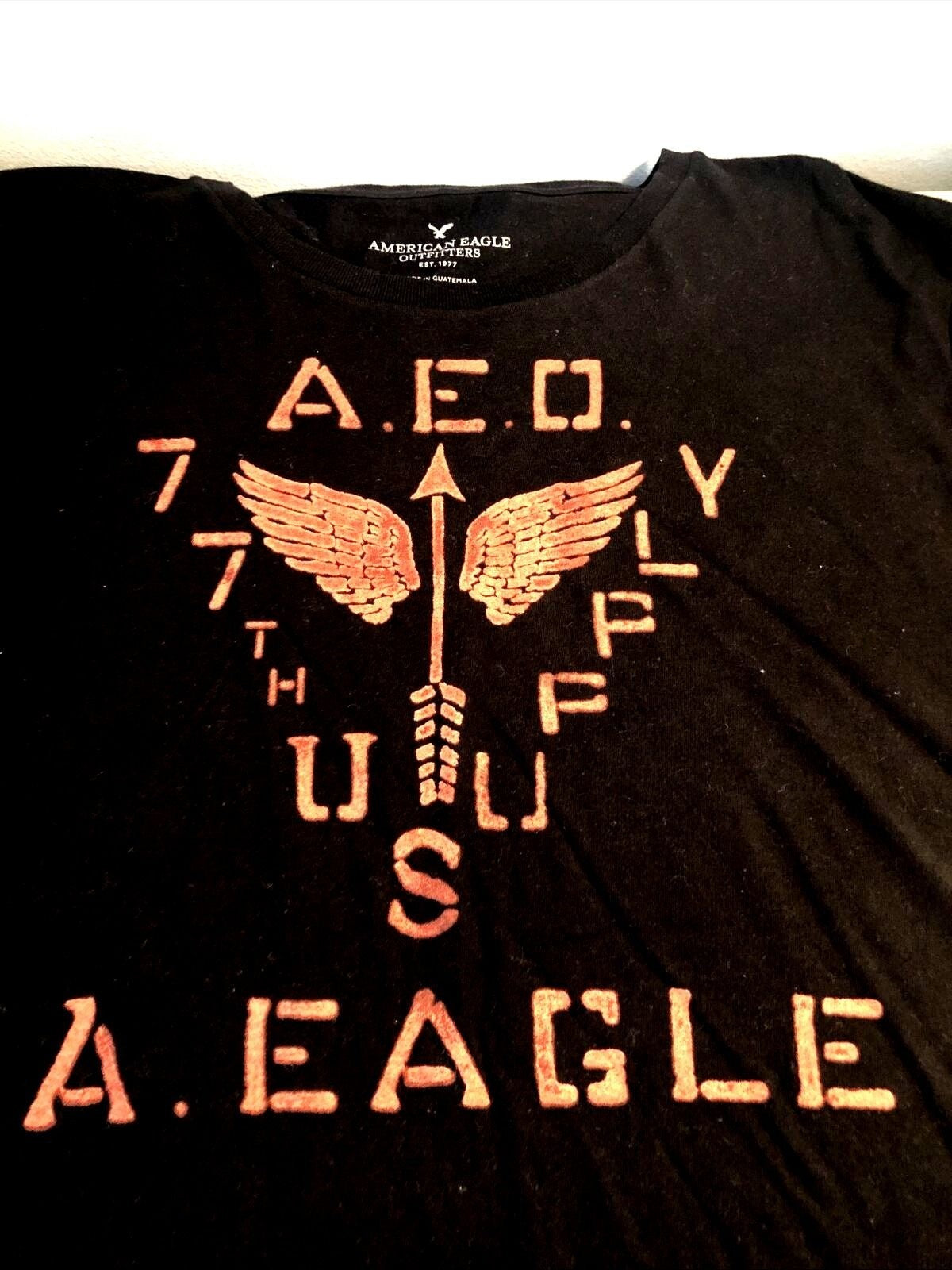 VTG American Eagle Men’s Black T-Shirt Size L Vintage Fit Y2K Street Style