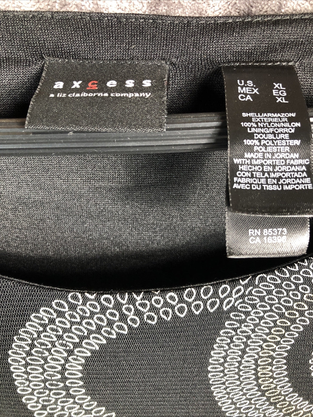 Axcess Women’s Blouse Black Gold Sliver Double Lining Size X-Large