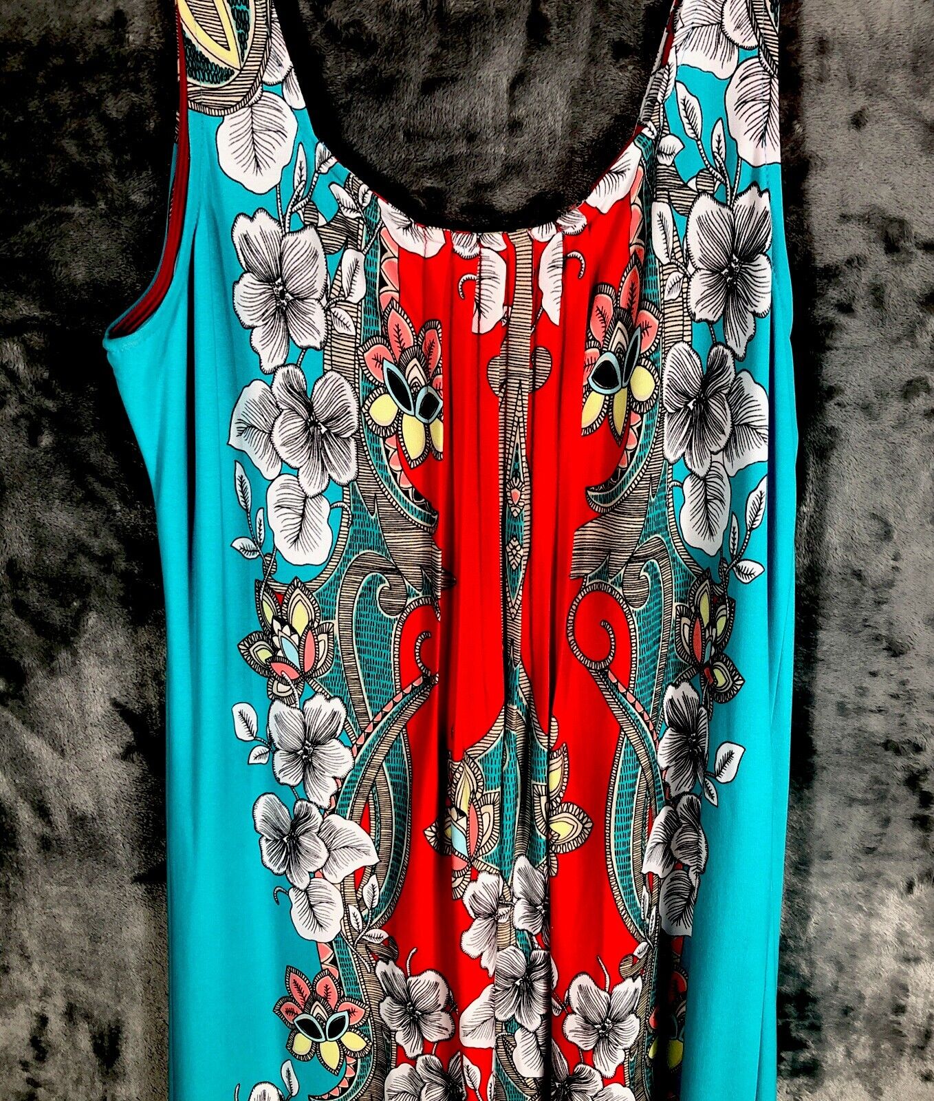 Glamour Woman’s Dress Maxie Sleeveless Medium Floral Vibrant Multicolored Dress