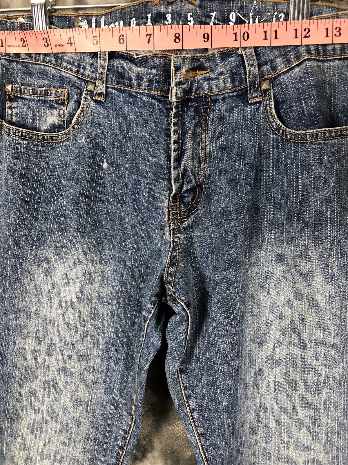AubreyDawn,  Blue Jeans  ,Women Size 11 Cheetah Print , Sliver Stud Detail