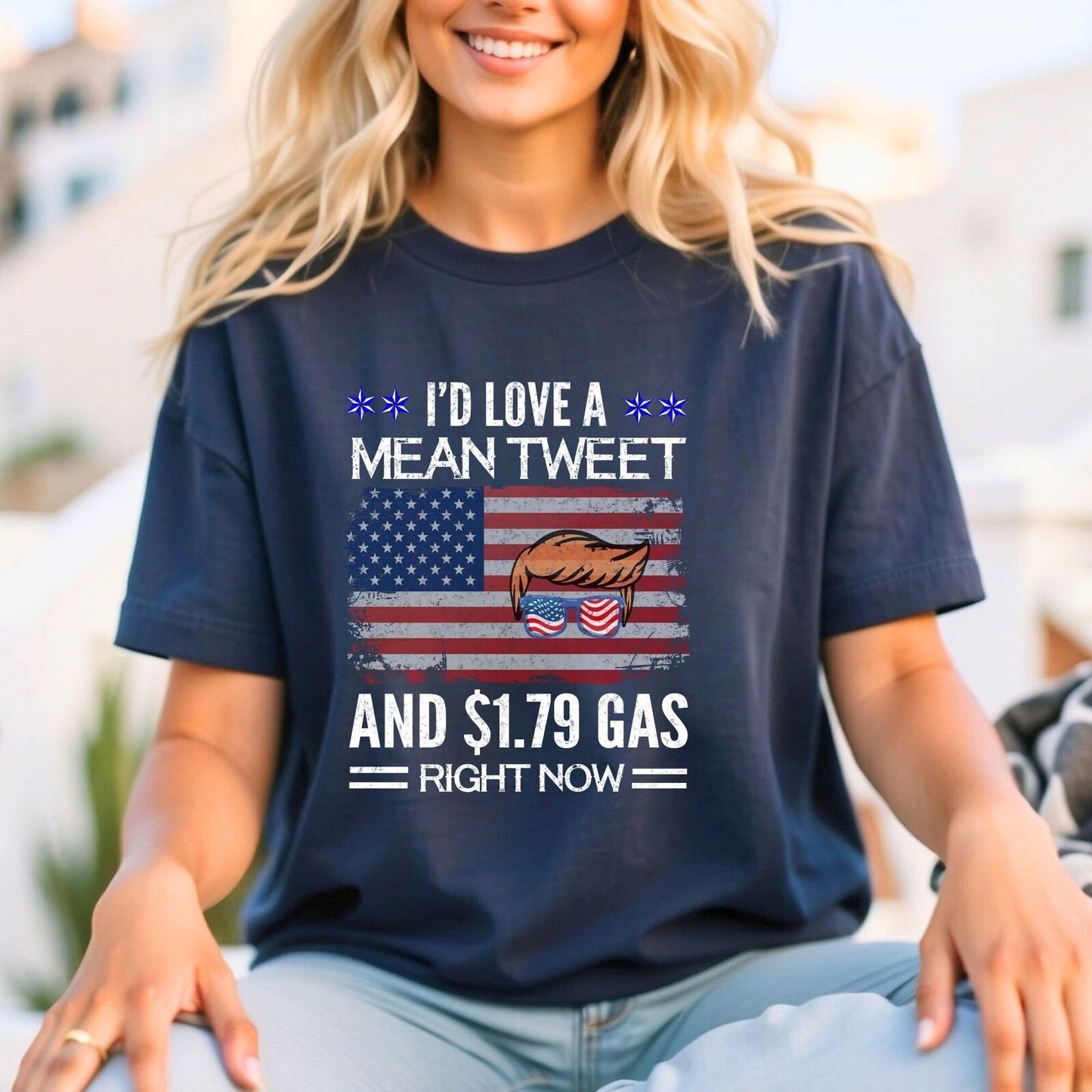 Trump Shirt Woman's Fun I'd Love a Mean Tweet Men's T Shirt Republican FJB