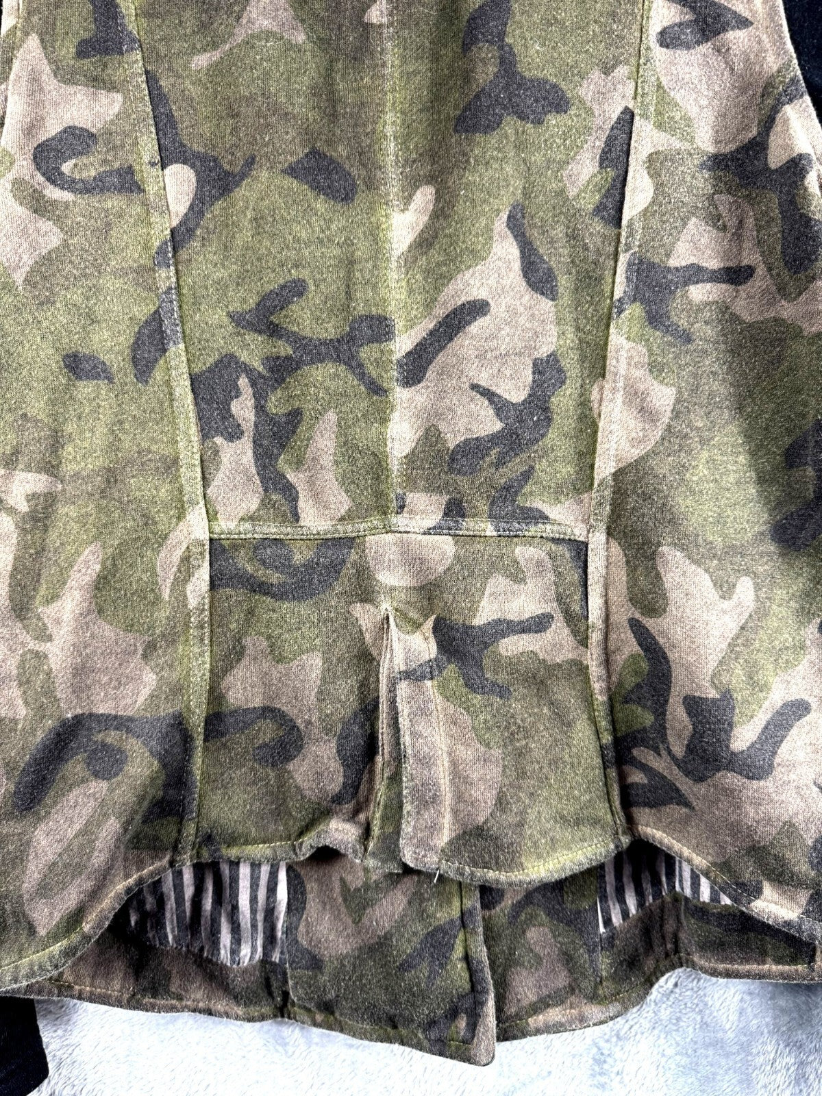 Hurley Womens Camo Blazer Jacket With Striped Lining Size S