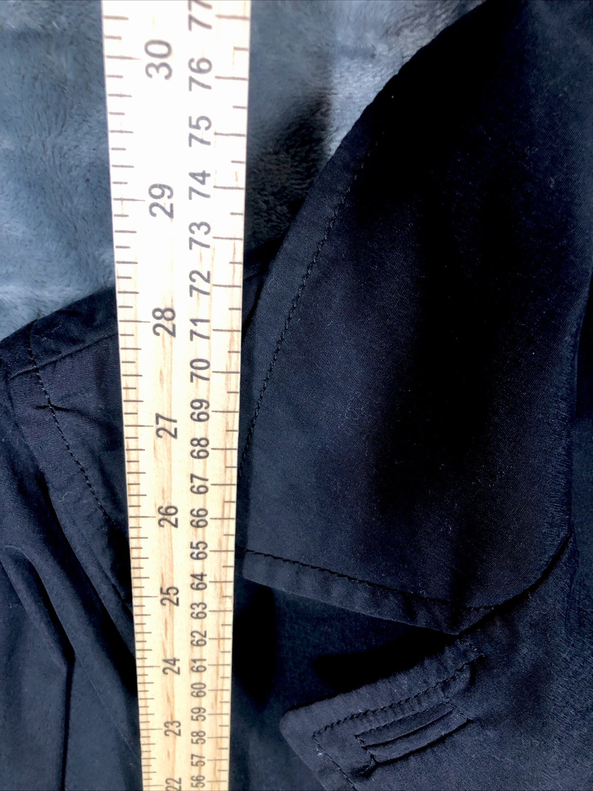 Joujou Ladies Black Trench Coat, Size Lightweight Button Down Missing Belt