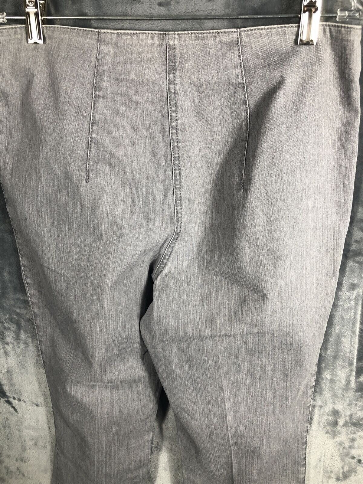 Jacky Vanilia Becky Woman's Gray Denim Trouser Pants Size 14 With Zip