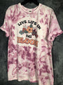 Live Life In Full Bloom Women’s Tie Dye Bleached T-Shirt Size Adult Large Hippie