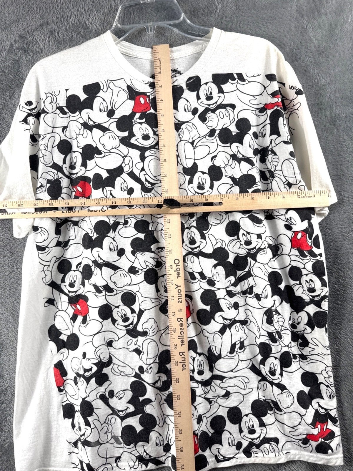 Vintage Mickey Mouse Shirt Allover Print Short Sleeve T-Shirt L Disney
