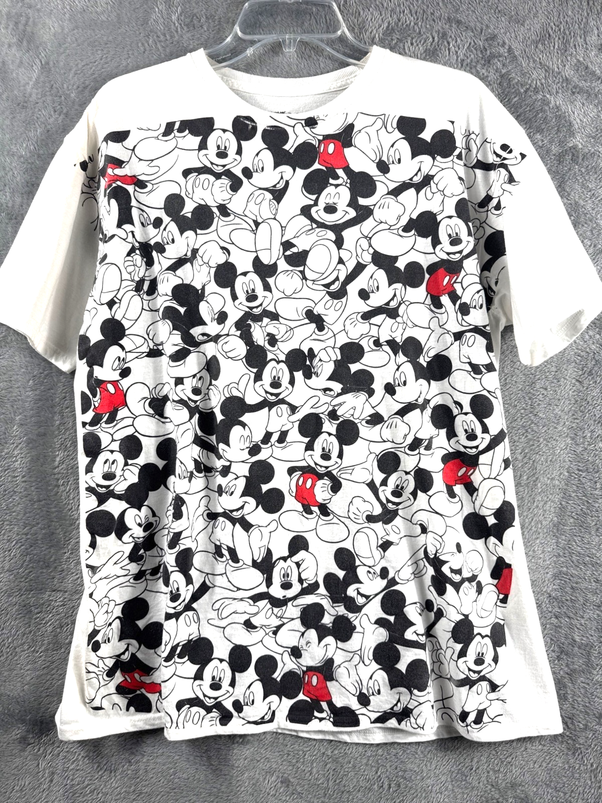 Vintage Mickey Mouse Shirt Allover Print Short Sleeve T-Shirt L Disney