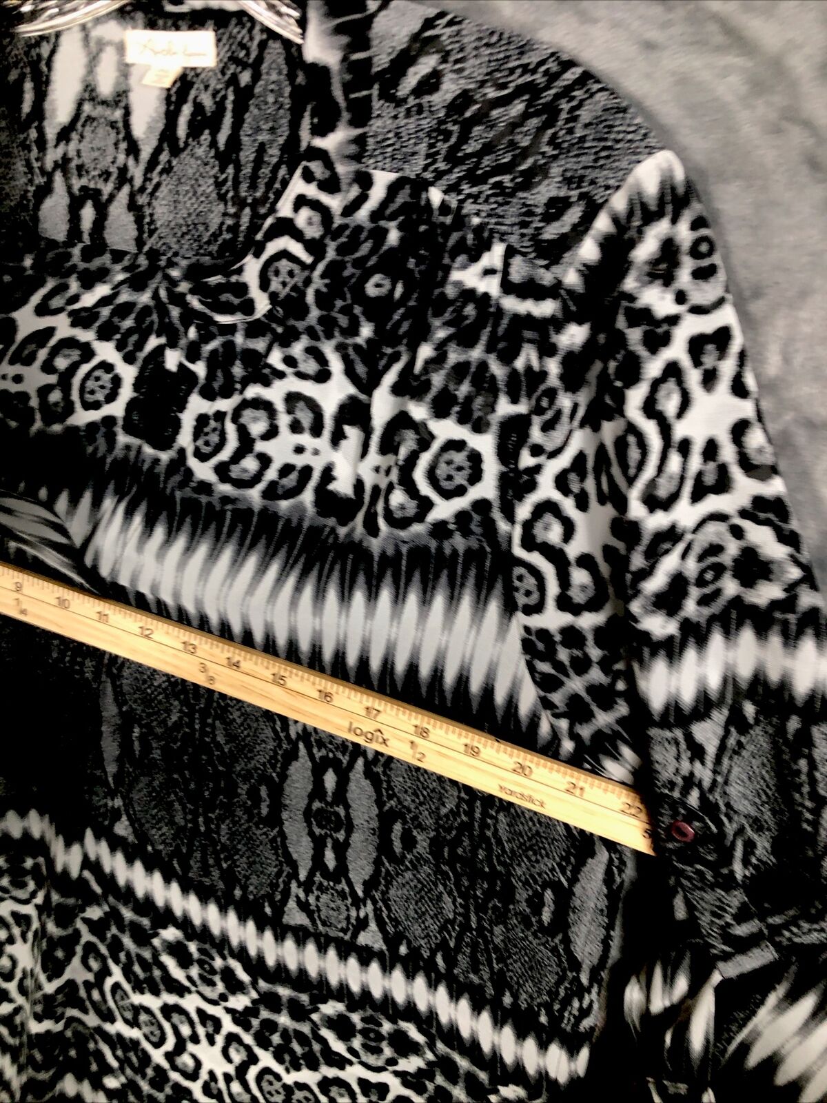 Antilim Femme Women’s Blouse Black & White Top X Large