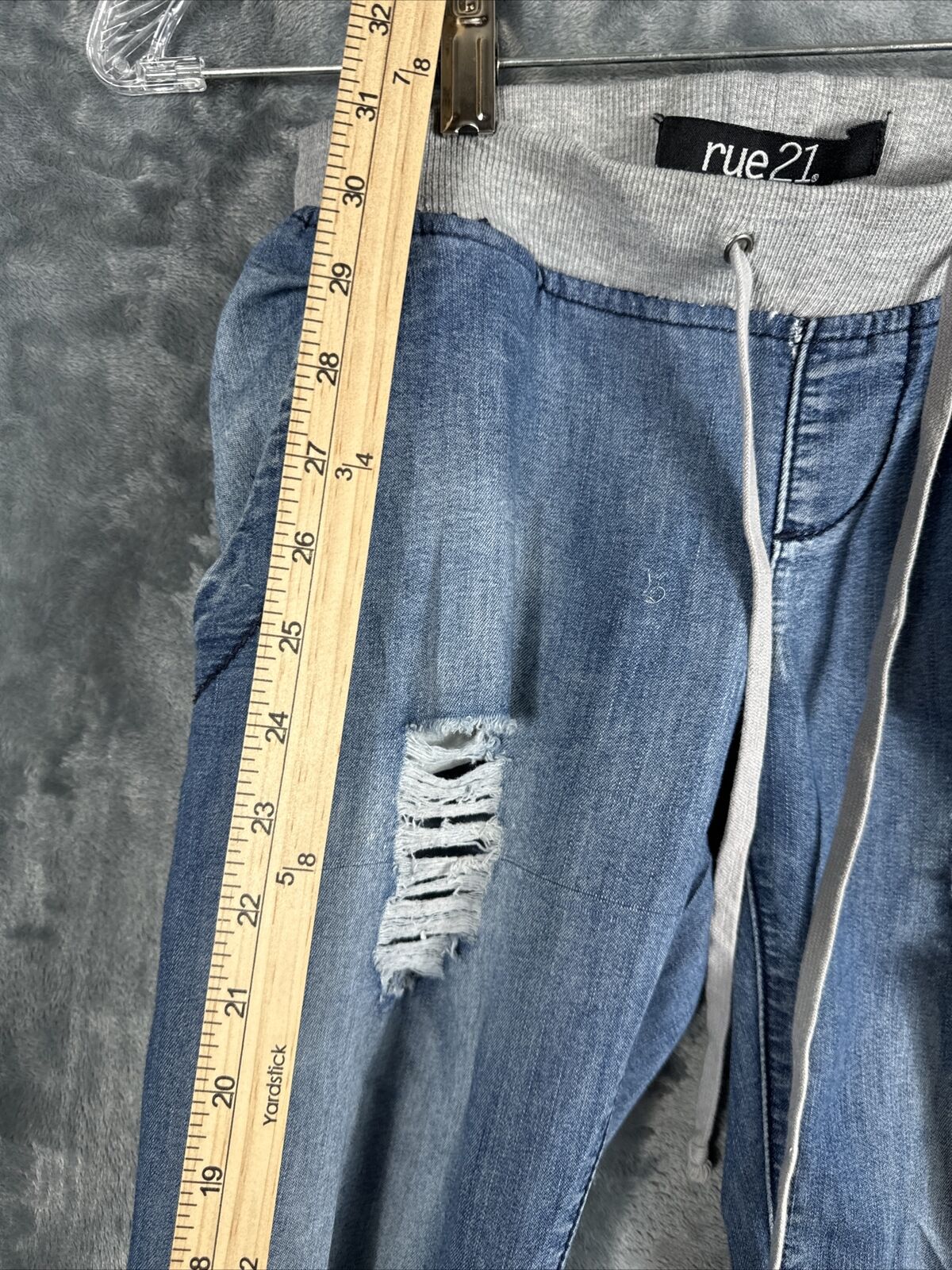 Rue 21 Pants Girls Small Distressed Soft Blue Joggers