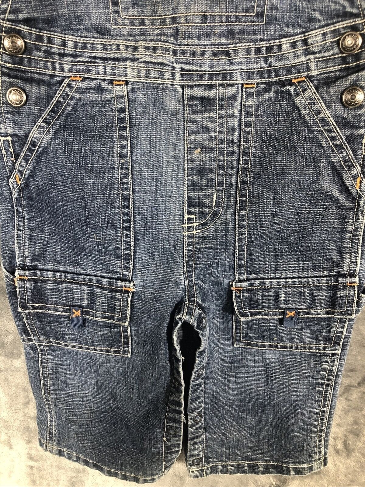 Janie & Jack Blue Denim Overalls With Adjustable Straps & Front Pockets