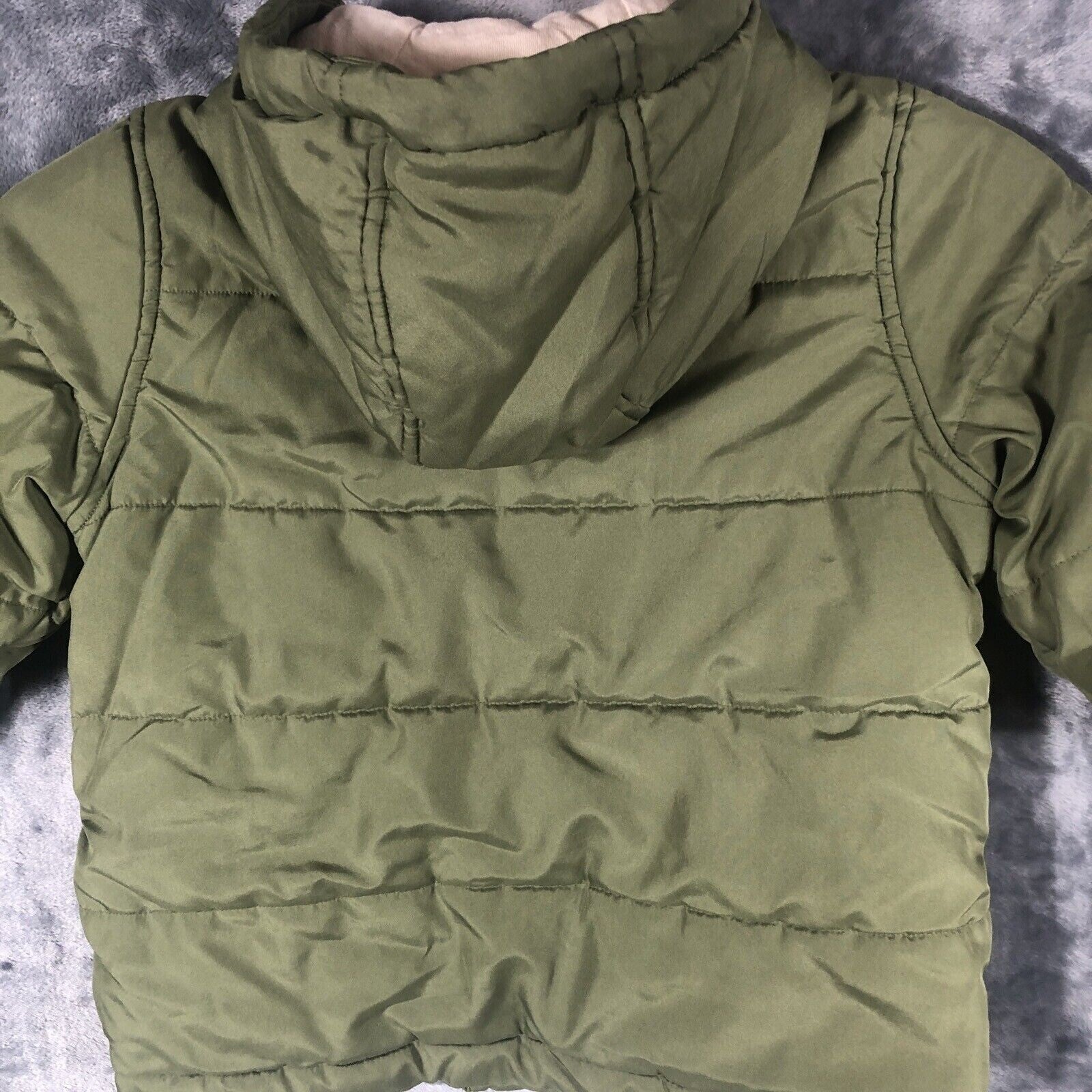 Toddler Green Duffle Coat With Toggle Closures & Hood