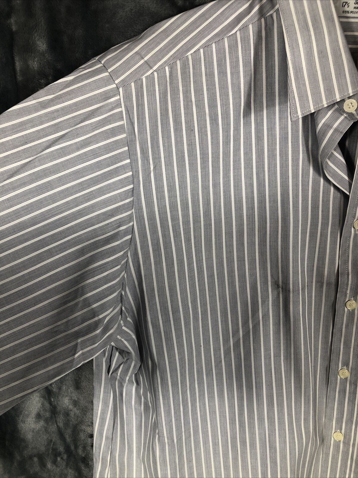 Saint Michael Men’s Shirt Button Down Long Sleeve 17 1/2 Neck 44 Stripped￼