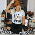 Womans T Shirt Spooky Teacher Top Halloween Teacher Tee Ghost Classroom Vibes