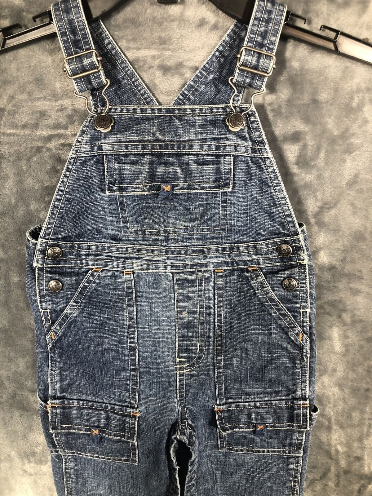 Janie & Jack Blue Denim Overalls With Adjustable Straps & Front Pockets