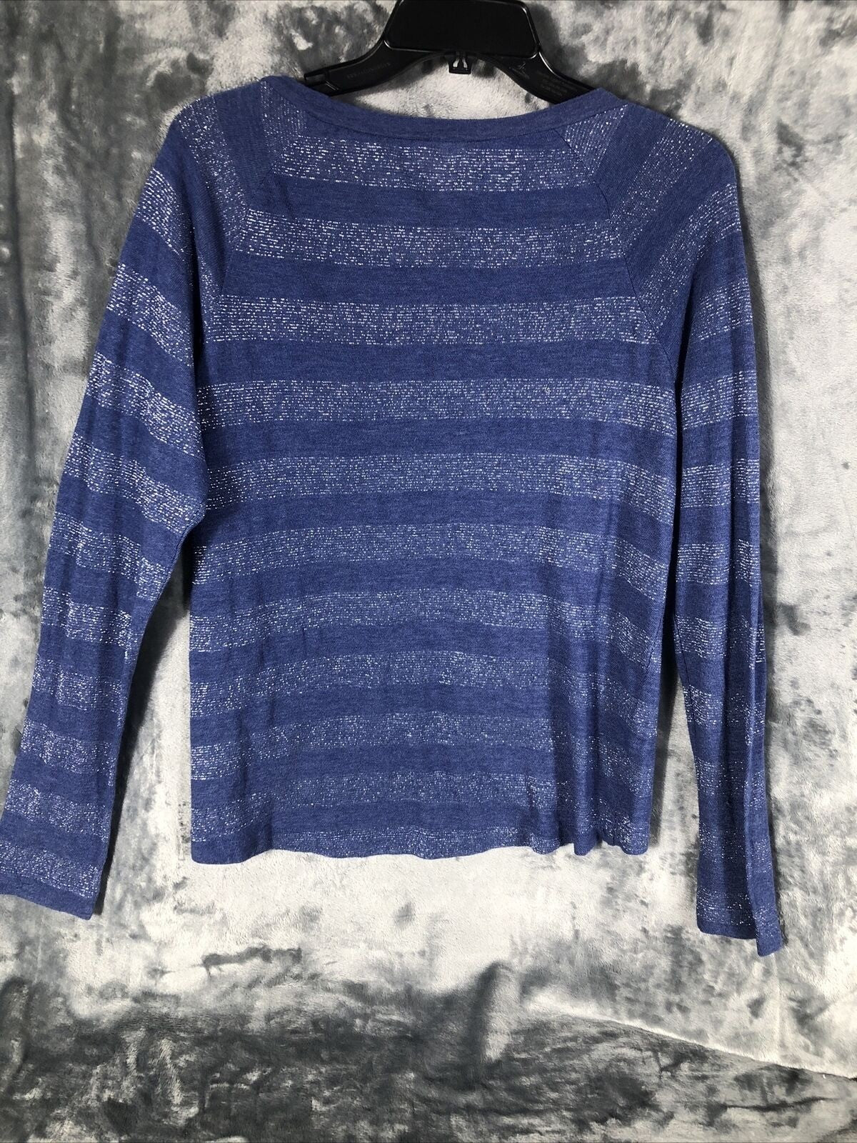 Mossimo Supply Co Long Sleeve Blue Striped Womens Shirt M/M Rayon Blend