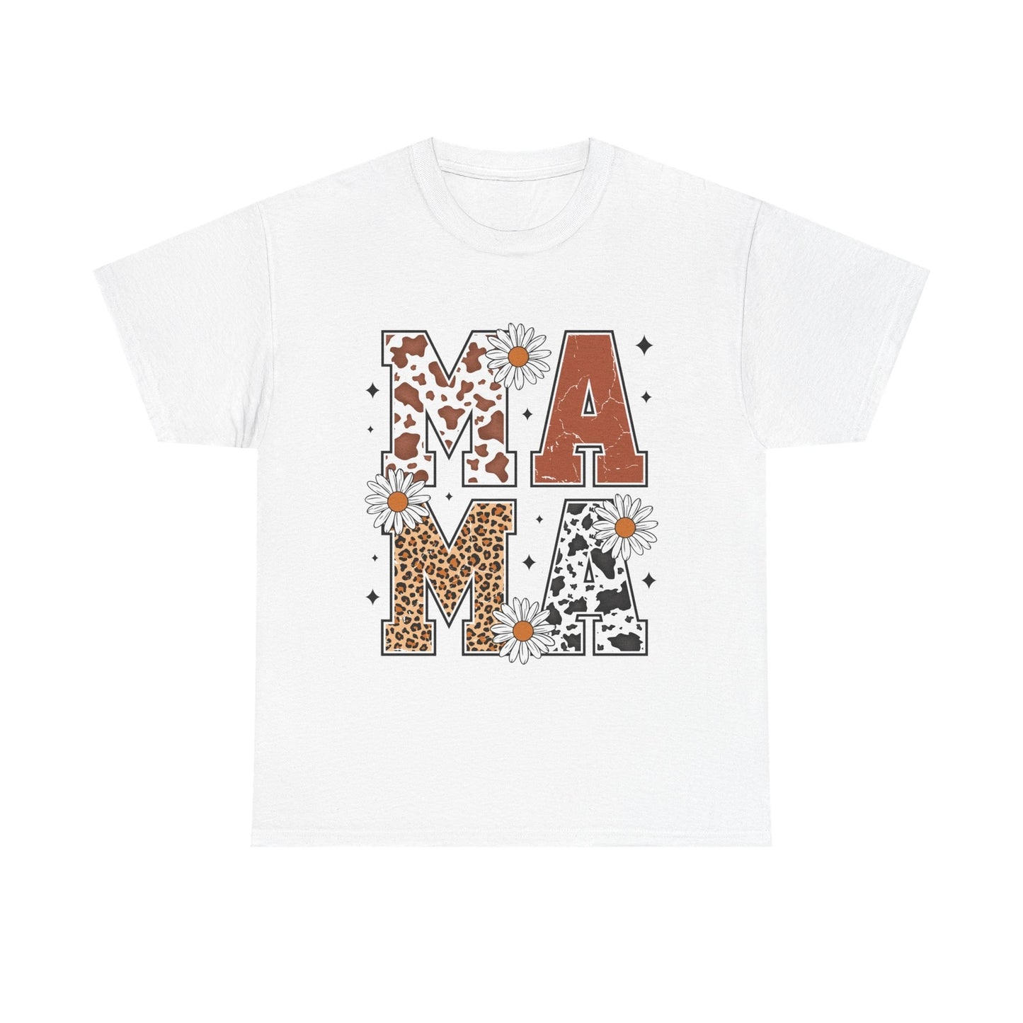 Leopard Mama Shirt Daisy Floral Mom Tee Retro Mother's Day Gift Mama T-Shirt