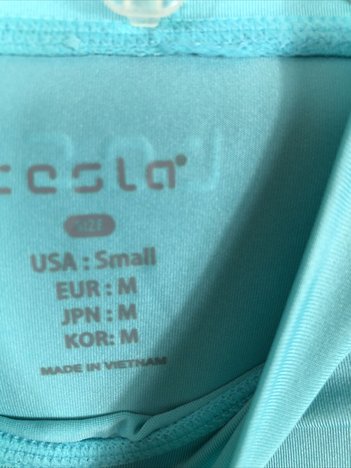 Tesla Swim Shirt Girls Size Small Teal In Color