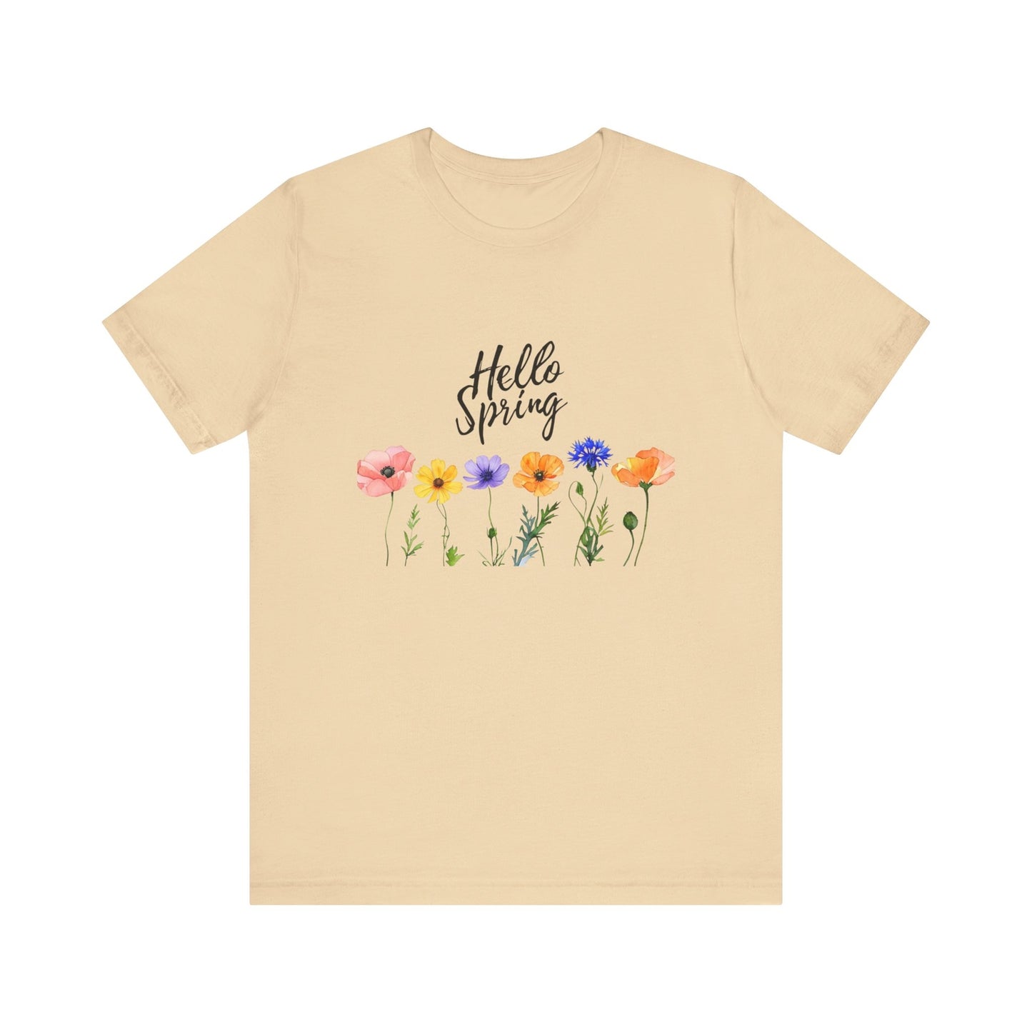 Womans T Shirt Hello Spring Shirt Floral Tee Summer T Shirt Garden Lover Top