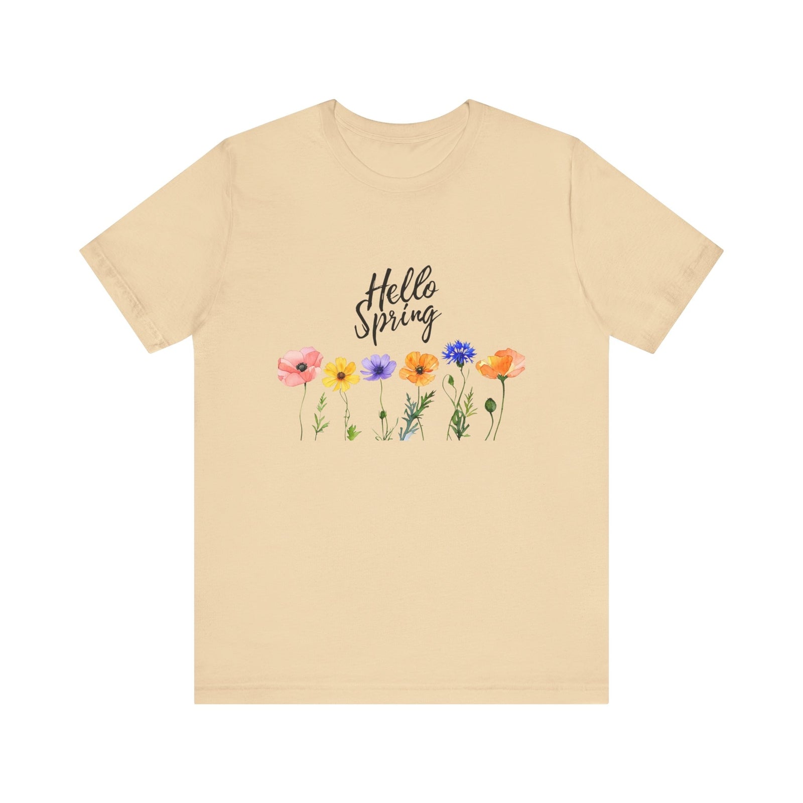 Womans T Shirt Hello Spring Shirt Floral Tee Summer T Shirt Garden Lover Top