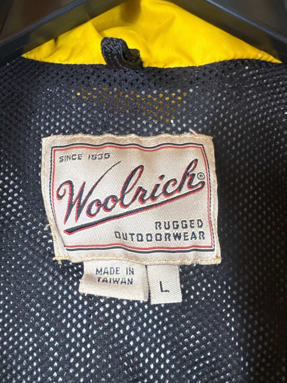 Woolrich Work Coat Men's Rugged Outdoor Jacket Yellow & Black Large