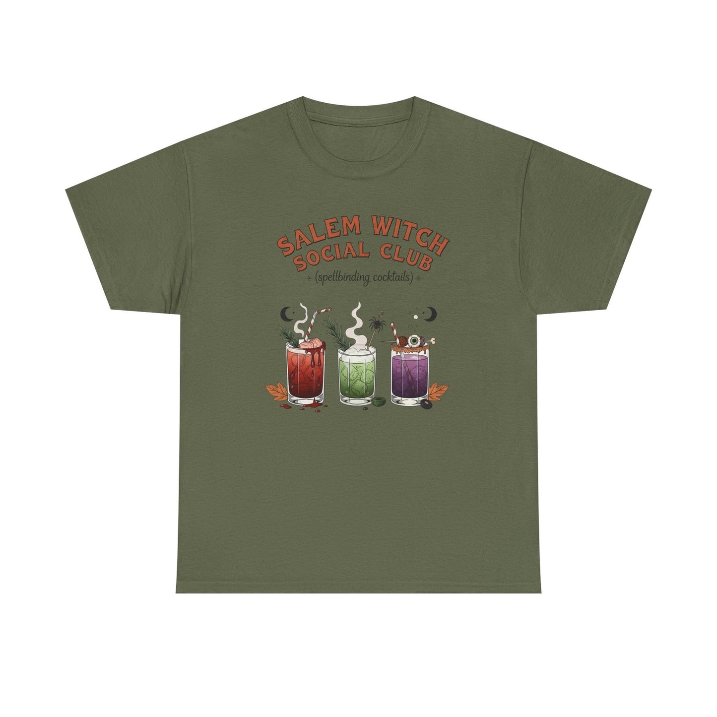 Womans Halloween T Shirt Salem Witch Social Club Top Witchy Fall Spooky Season