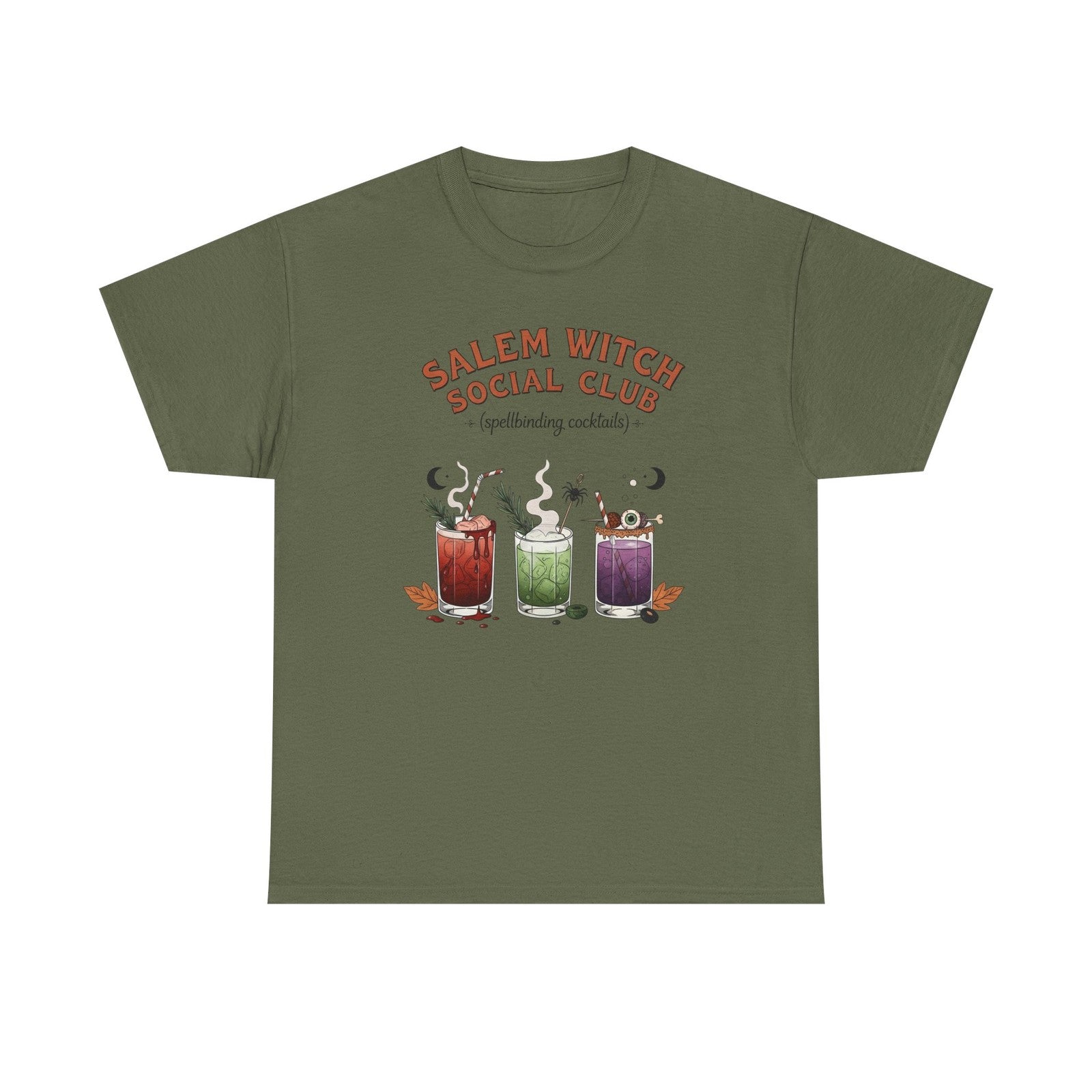Womans Halloween T Shirt Salem Witch Social Club Top Witchy Fall Spooky Season