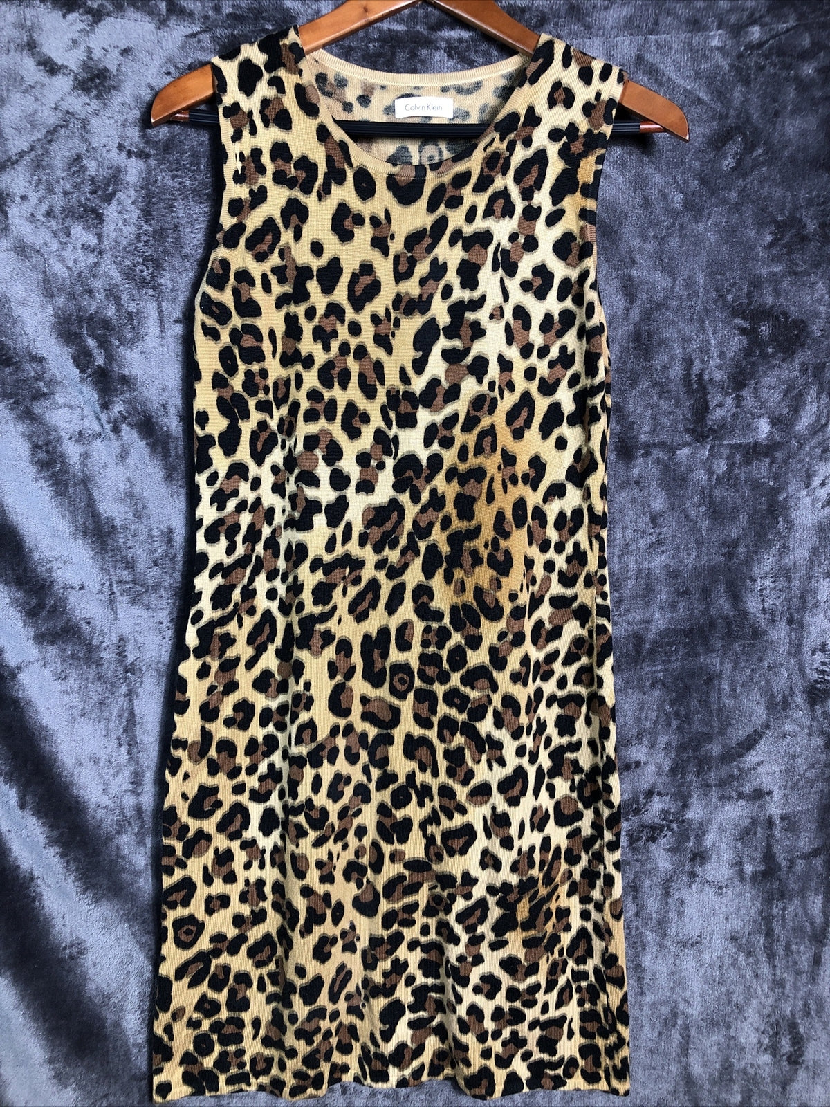 Calvin Klein Woman's Dress Leopard Sleeveless Size Medium
