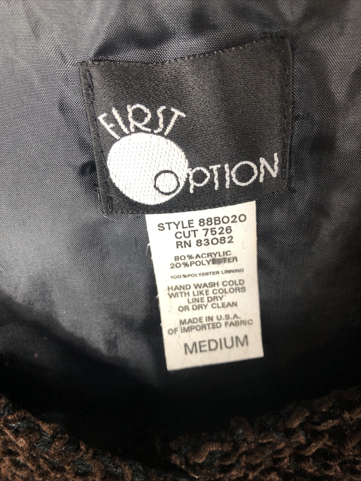 First Options Women’s Jacket Brown Button Up Adult Size Medium