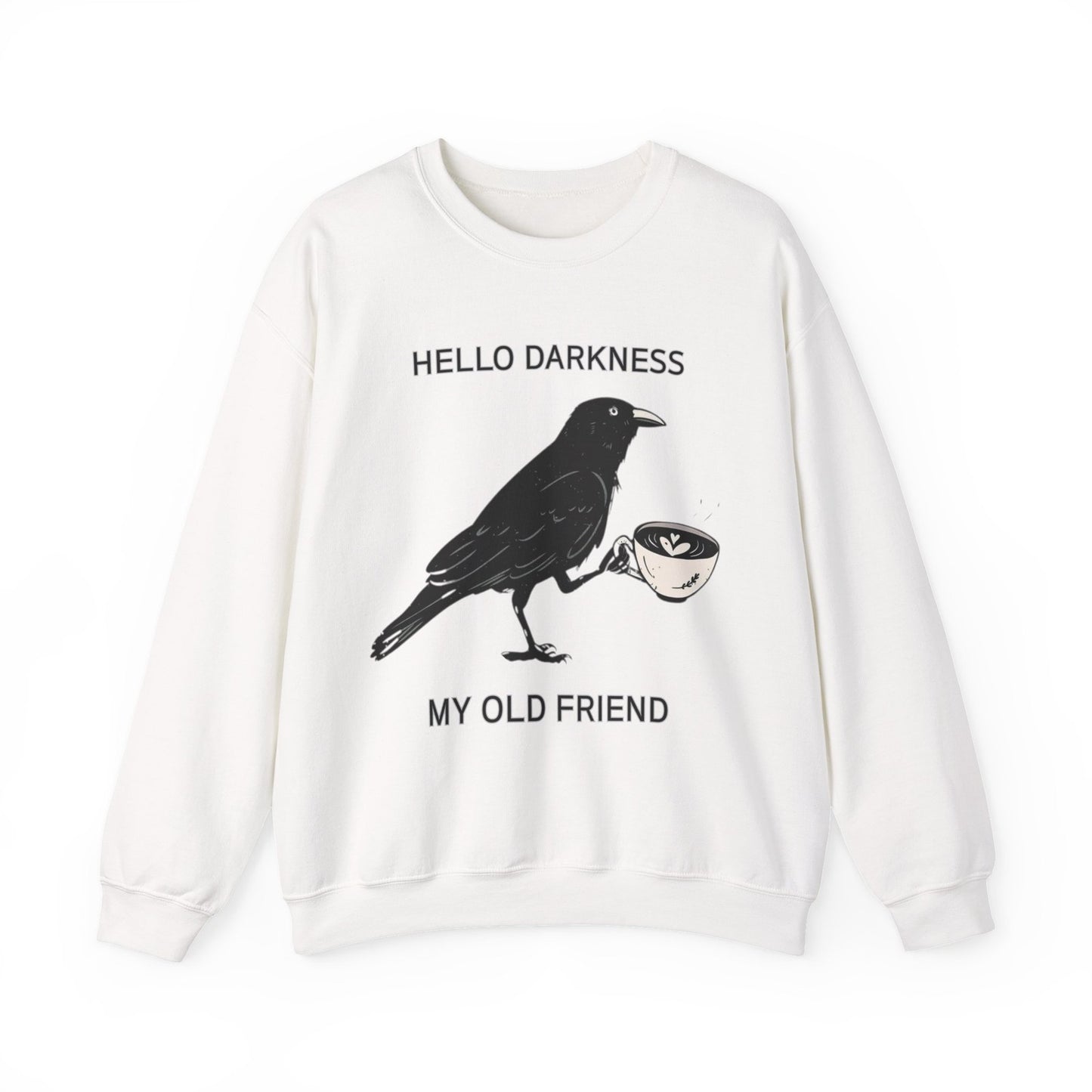 Womens Sweatshirt Halloween Raven Crow Coffee Lover Shirt Fall Tee Men's Gift