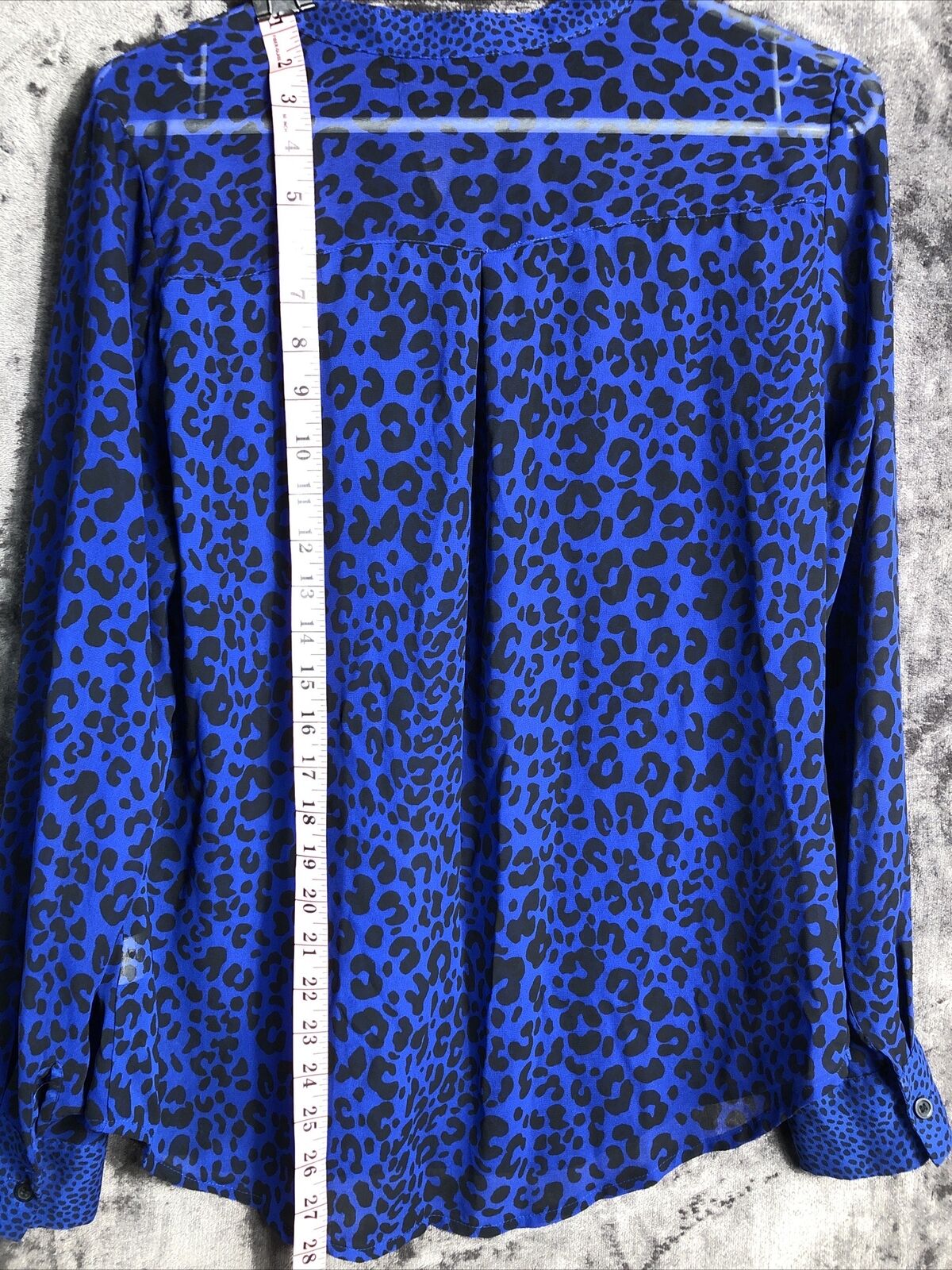 Ana A New Approach Top Royal Blue Animal Print Women’s Size M