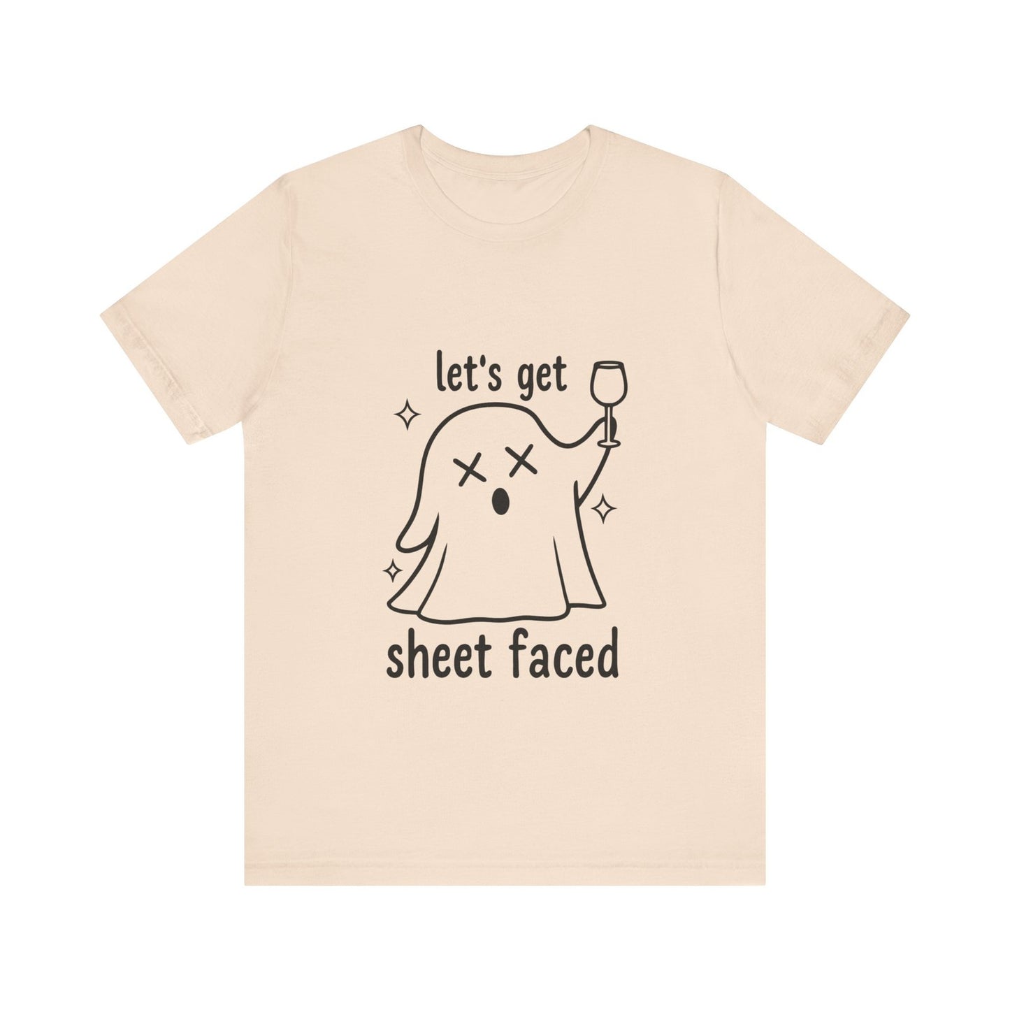 Womans Halloween Shirt Lets Get Sheet Faced Tee  Boo Crew Party Ghost Vibes Top