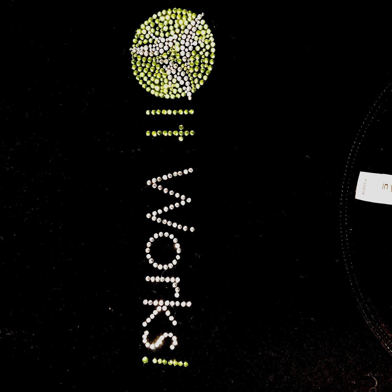 It Works Global Women’s Shirt It Works Bling Black/Green Studded T-Shirt