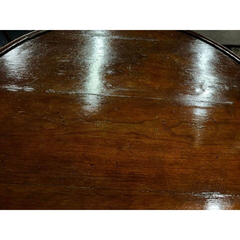 Antique French ROUND Side End Table Barley Twist Carved Renaissance 19th
