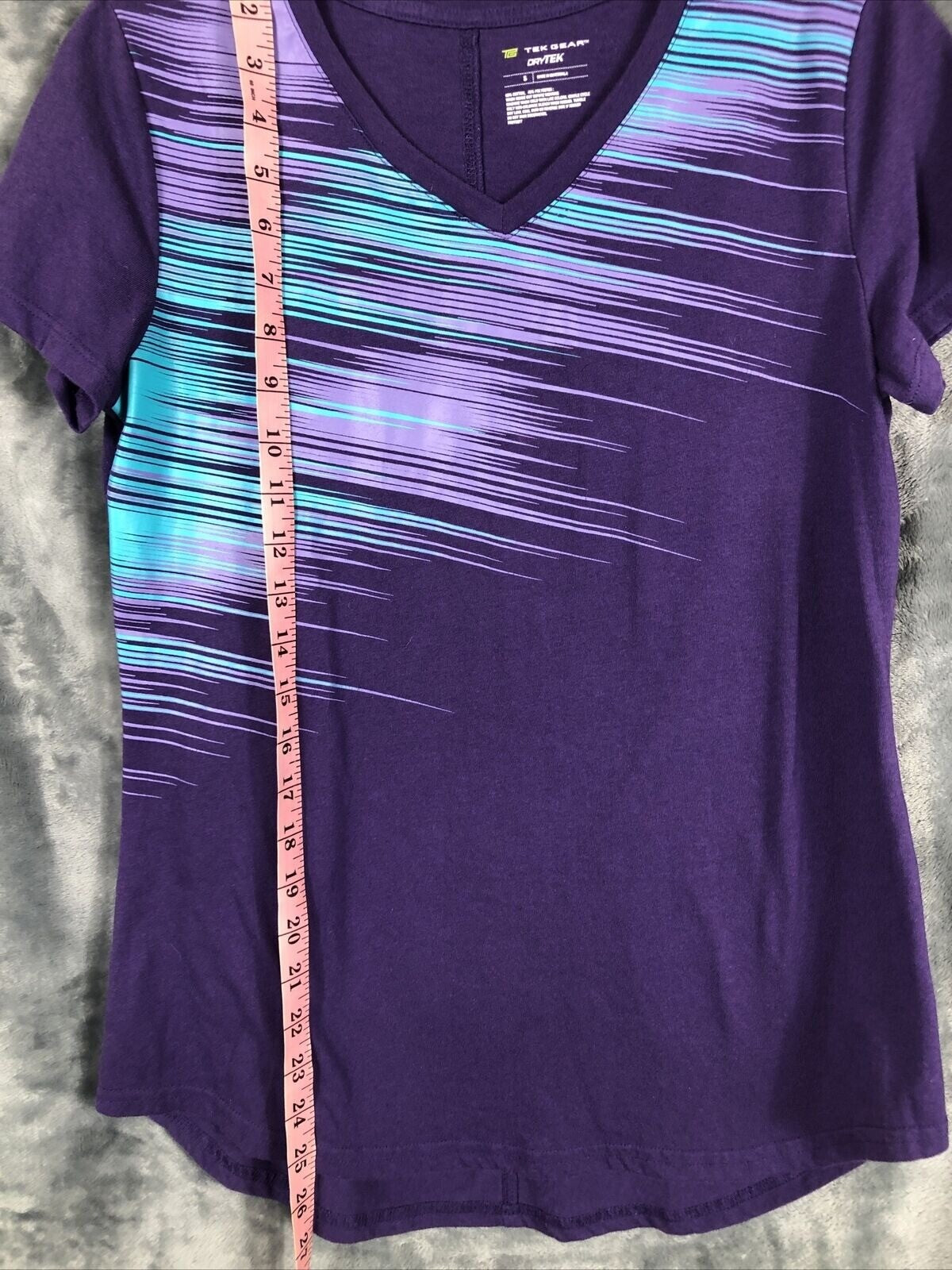 Tel Gear Womans Shirt Purple Teal Top Women’s Size Small T Shirt