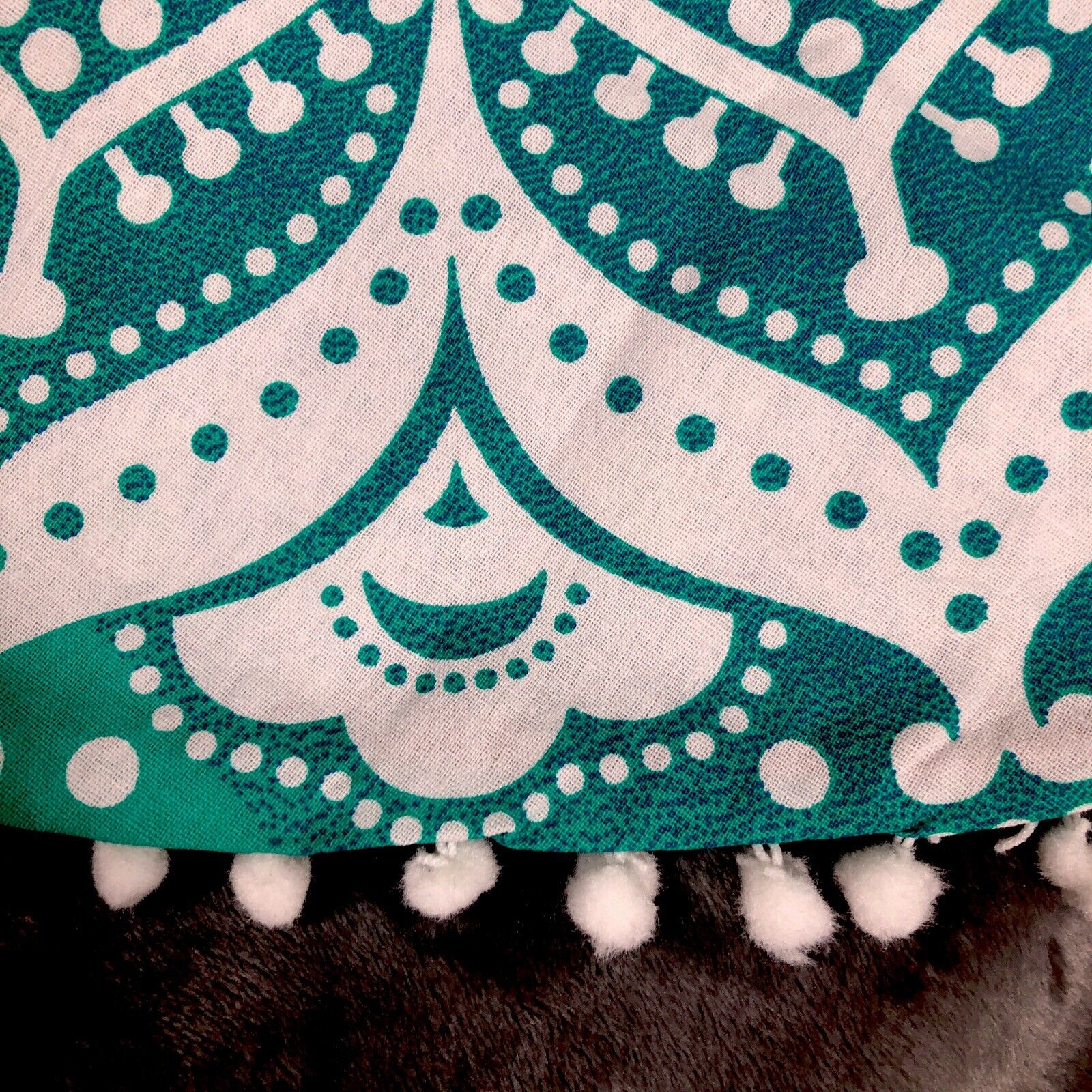 Madhu Tapestry Turquoise Blue/Green Ombre Hippie Mandala 32” Round Cushion Cover