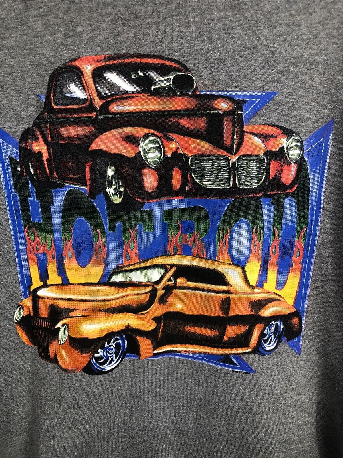 Men’s T-Shirt Hot Rod Gray Size Adult Large Classic Cars Shirt