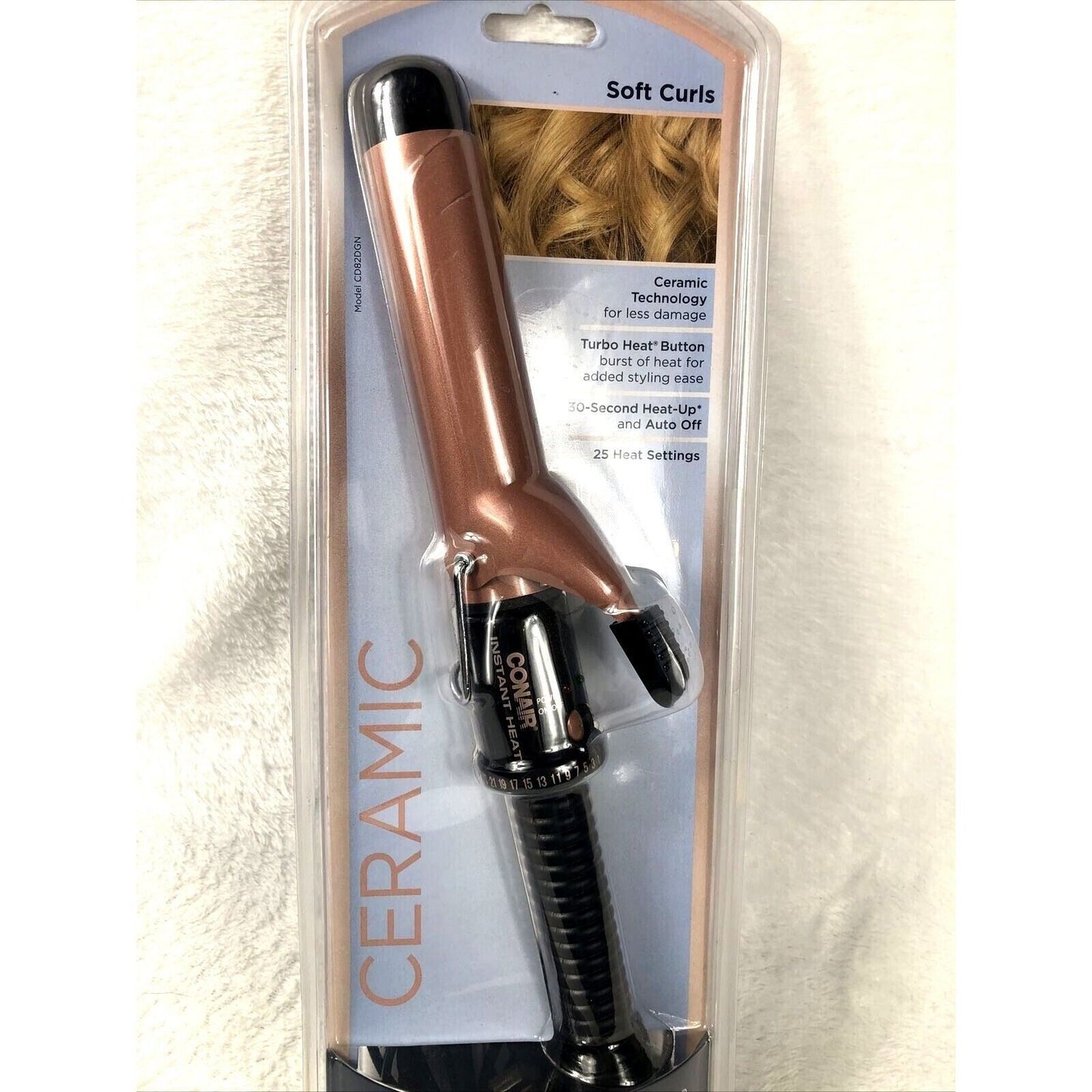Conair Ceramic Instant Heat 1-1/4 In. Curling Iron~Soft Curls~25 Heat Settings