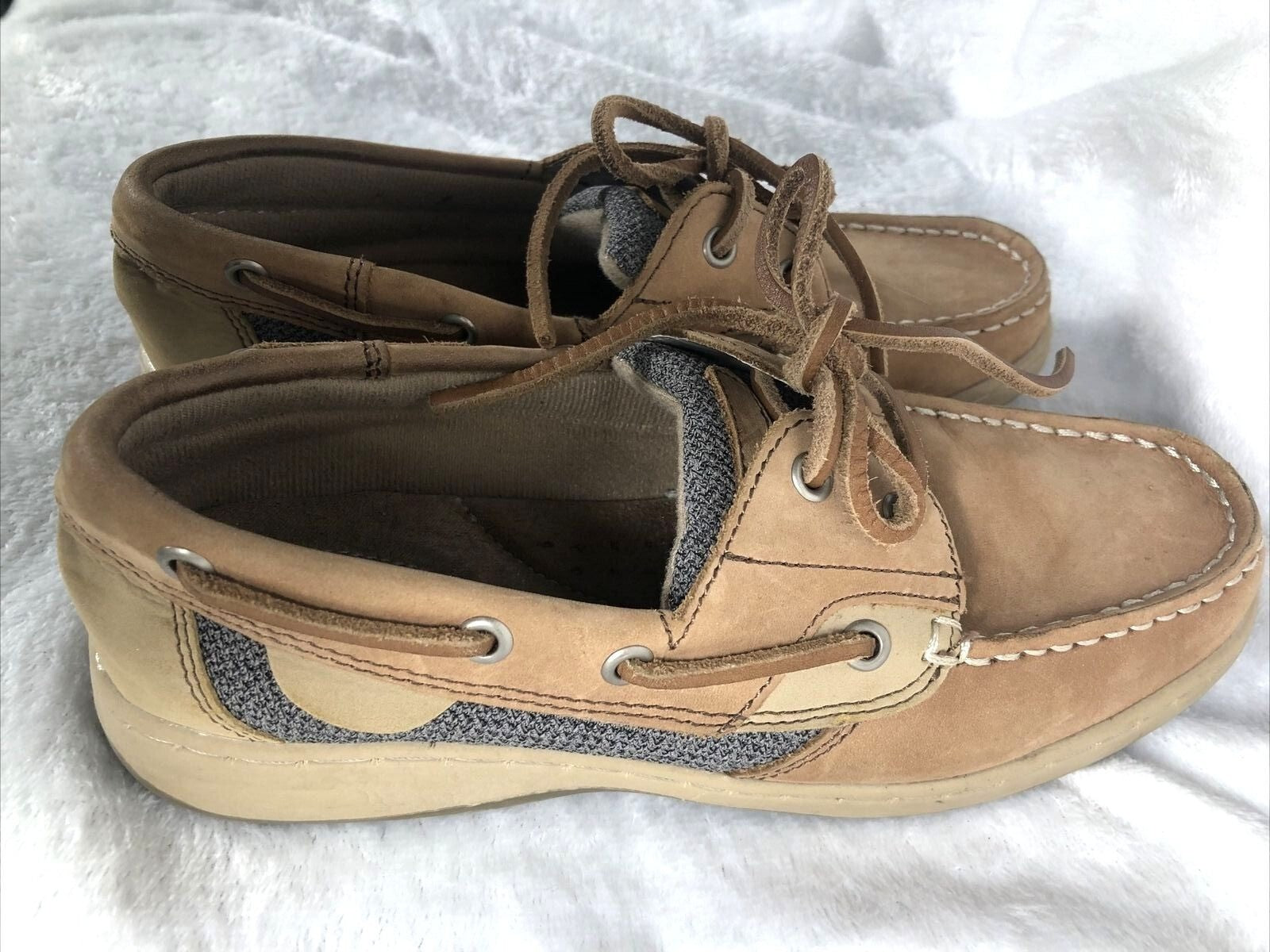 Maui Island Womens Tan Shoes Leather Casual Boat Boat Shoes Size 6 M