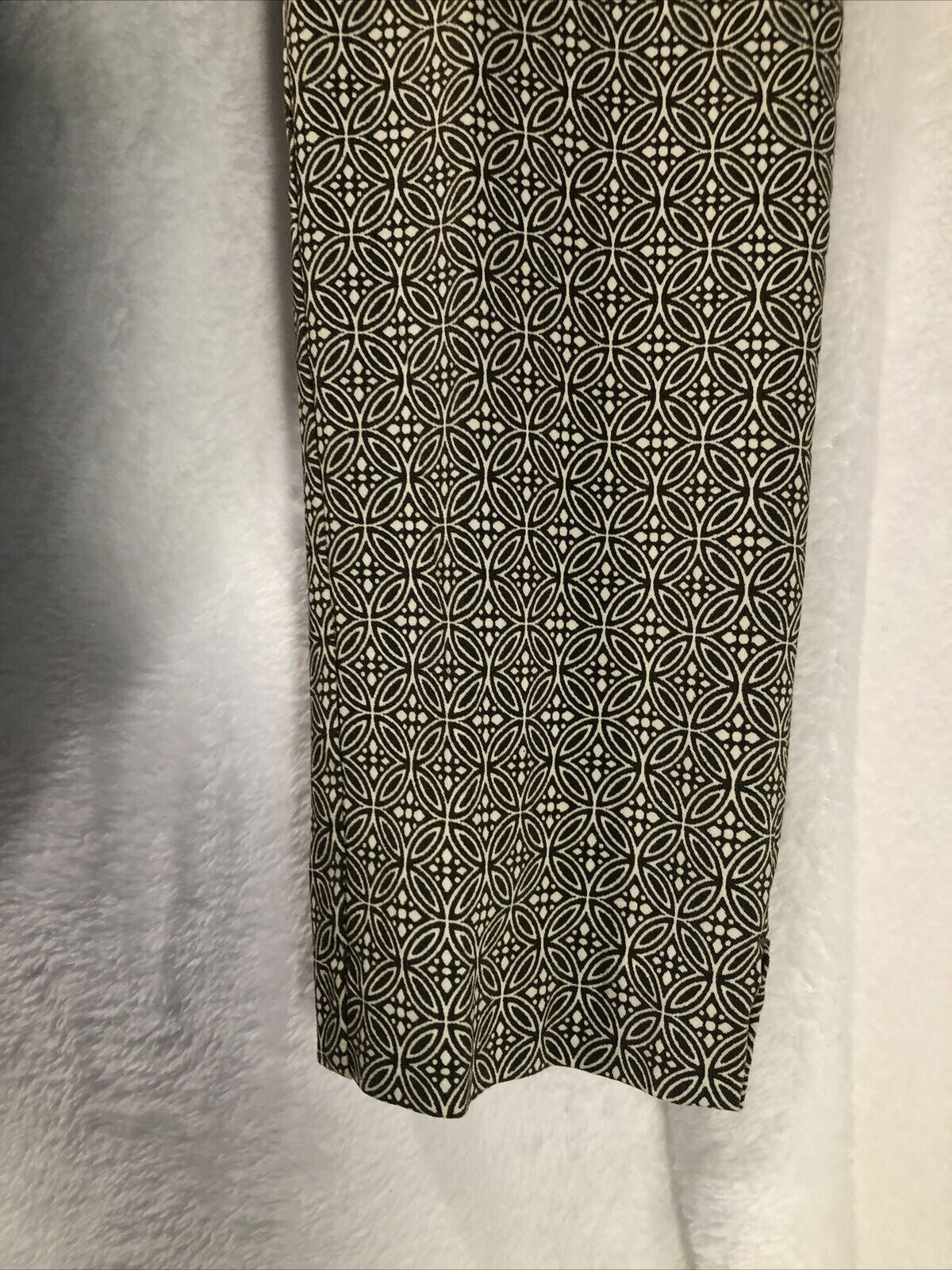 Roz & Ali Womens Geometric Patterned Pants Size 4 Polyester/Spandex