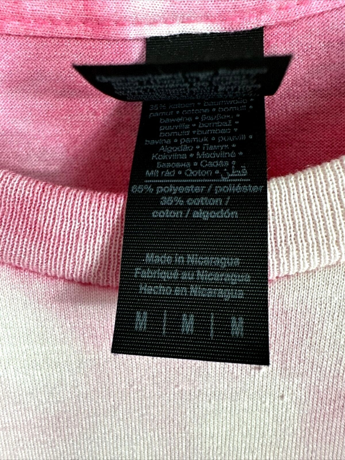 Gildan Women’s TShirt Peace Love And Coffee Shirt Pink Hippie Vibes Medium Top